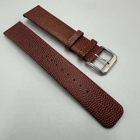 Kenneth Cole Replacement Watch Band 20MM Light Brown Leather Silver Buckle - Picture 1 of 5